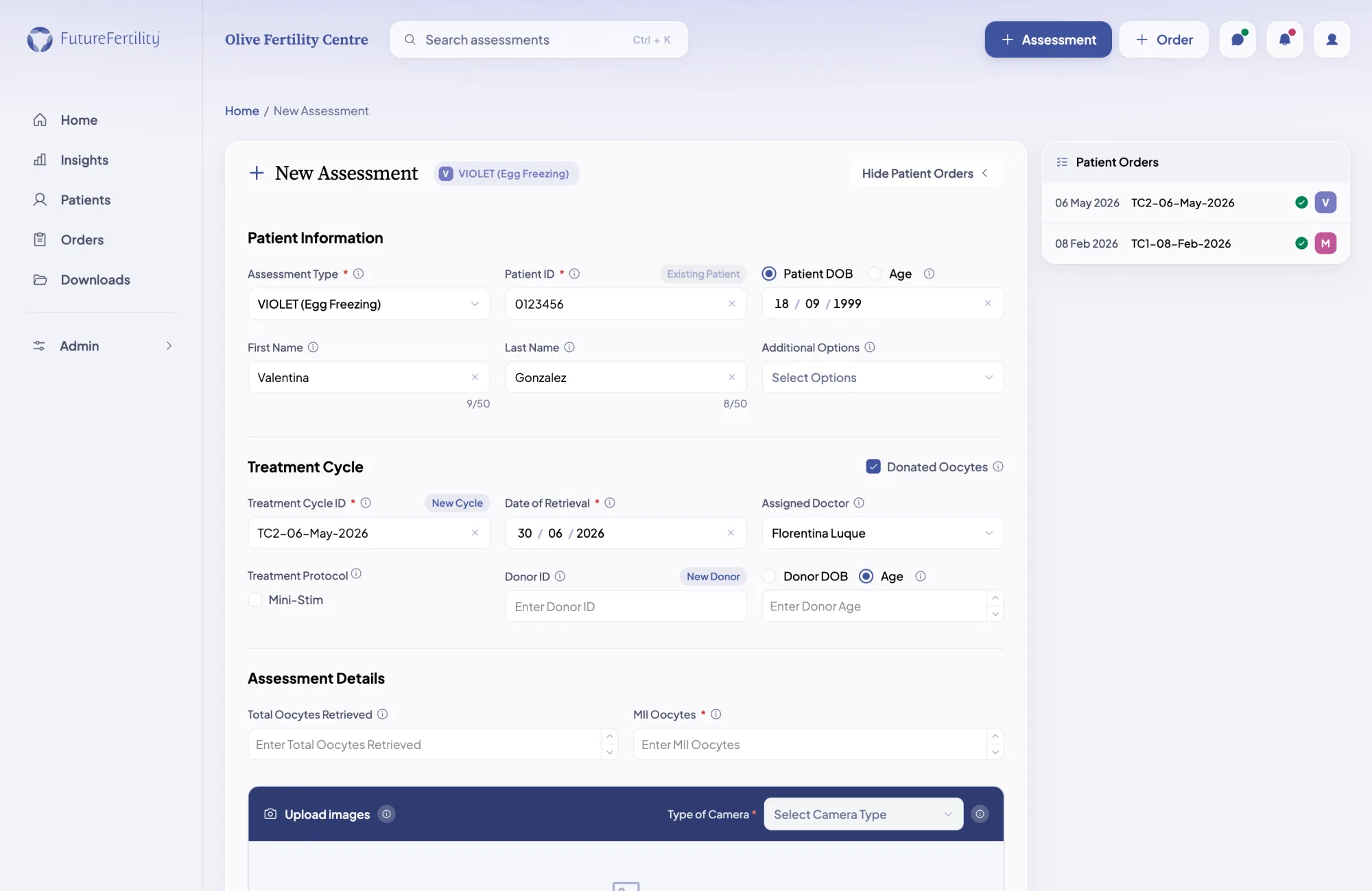 The FF Cloud new-assessment intake flow