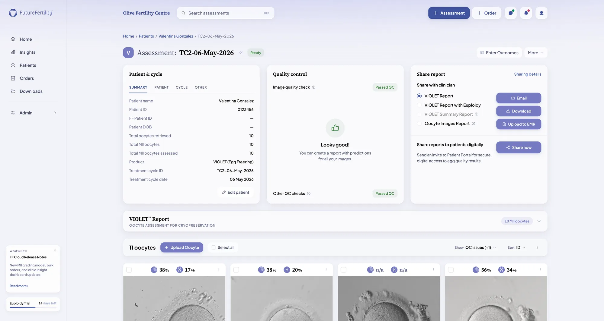 FF Cloud VIOLET egg-freezing assessment