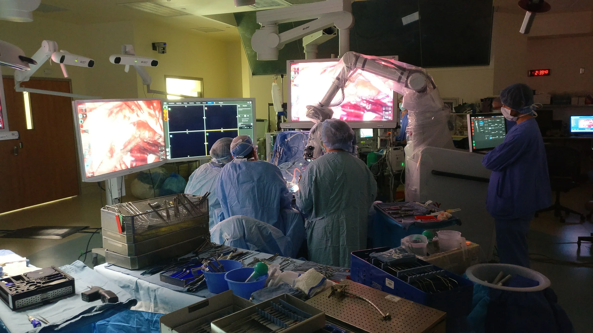 Modus X in use during live brain surgery